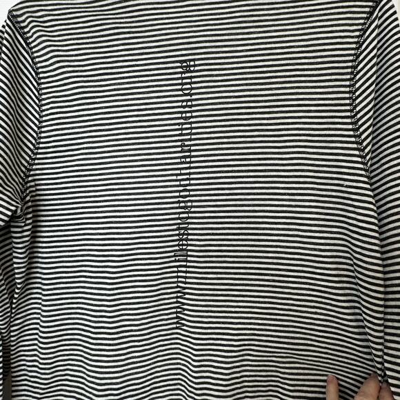 Alternative Apparel Black/White Stripped Long Sleeve Light Weight Shirt Size L - Picture 6 of 6